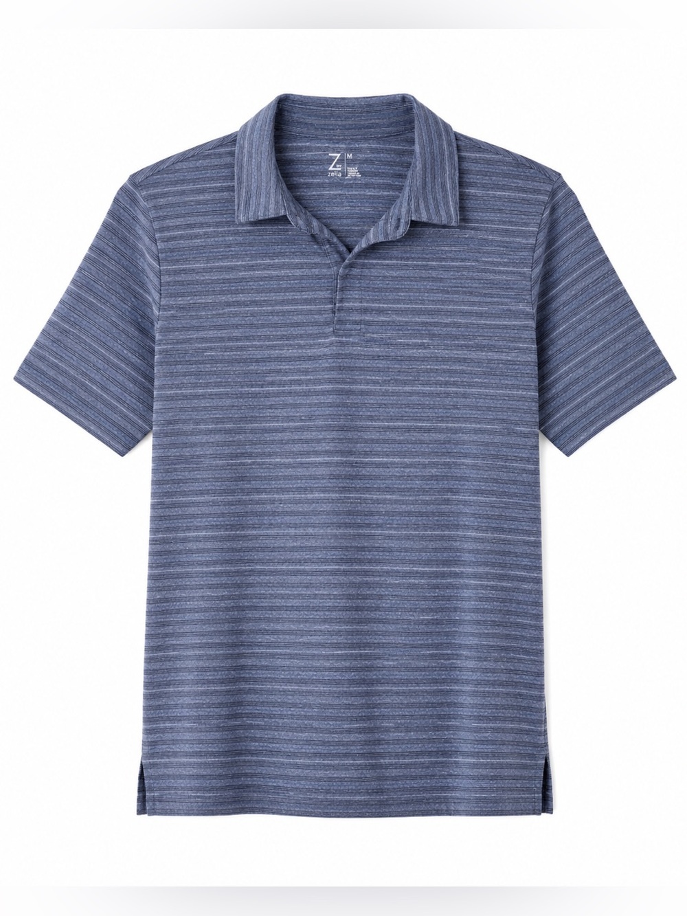 Z by Zella Men’s Striped Performance Court Polo Shirt M Blue